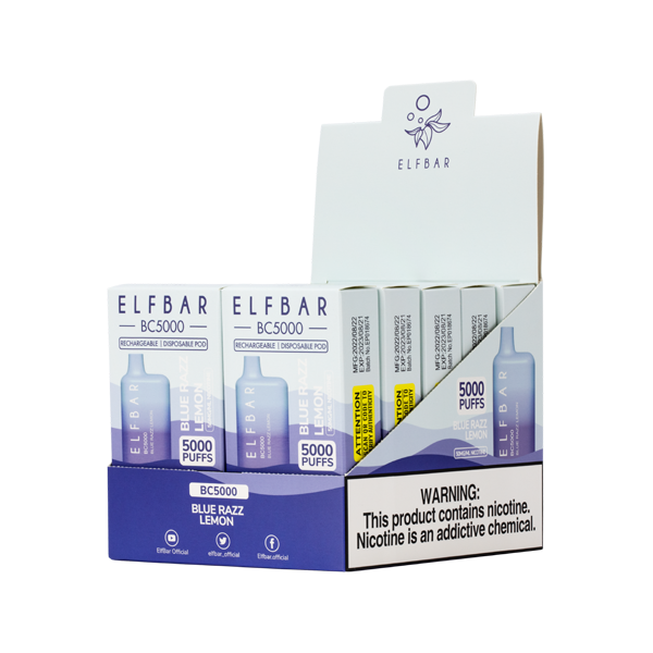 Elf Bar BC5000 Blue Razz Lemon Disposable Vape